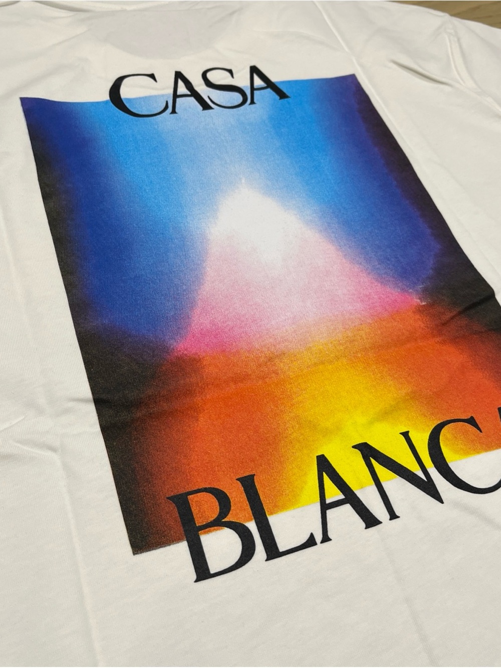 Casablanca Paris Mens Graphic T-Shirt XXL White Aura Gradient Logo - Picture 6 of 7